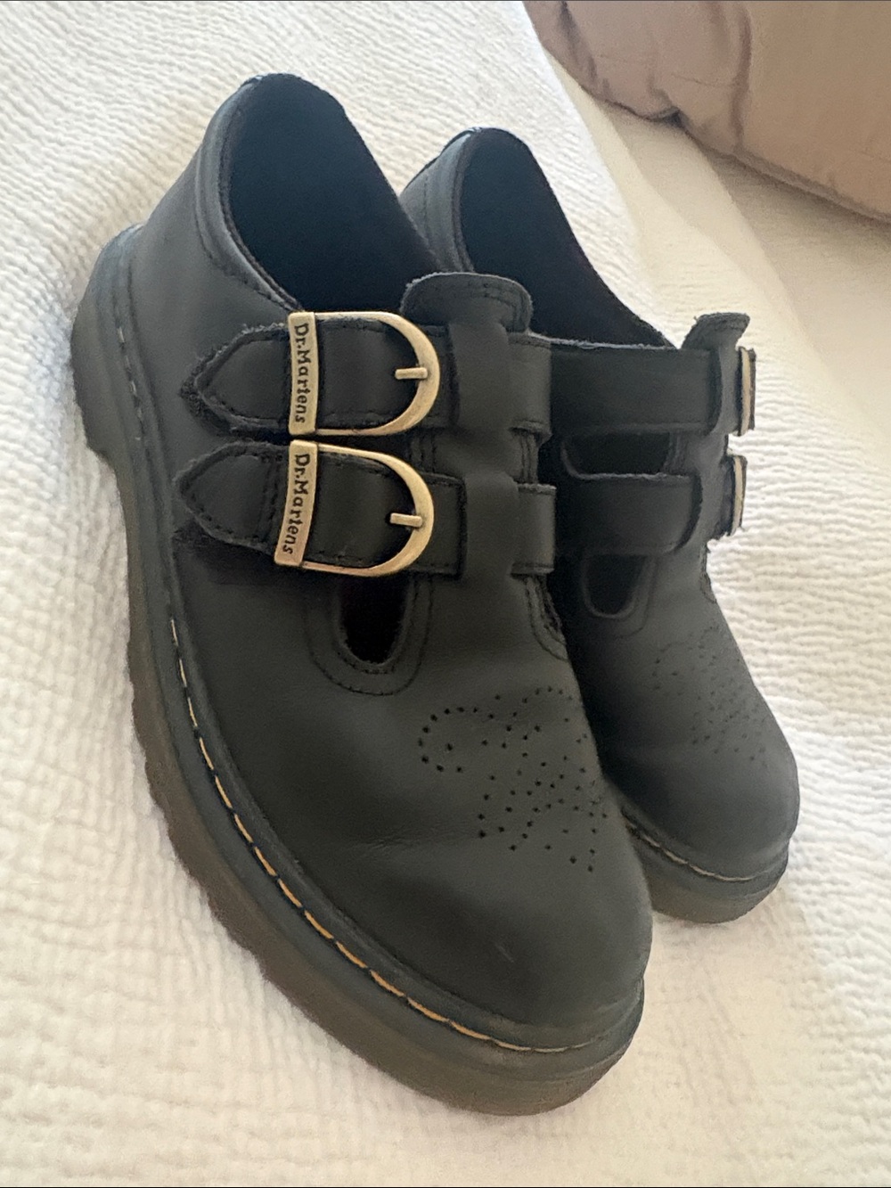 Dr. Martens Black Kids Double-Buckle Mary Jane Shoes
